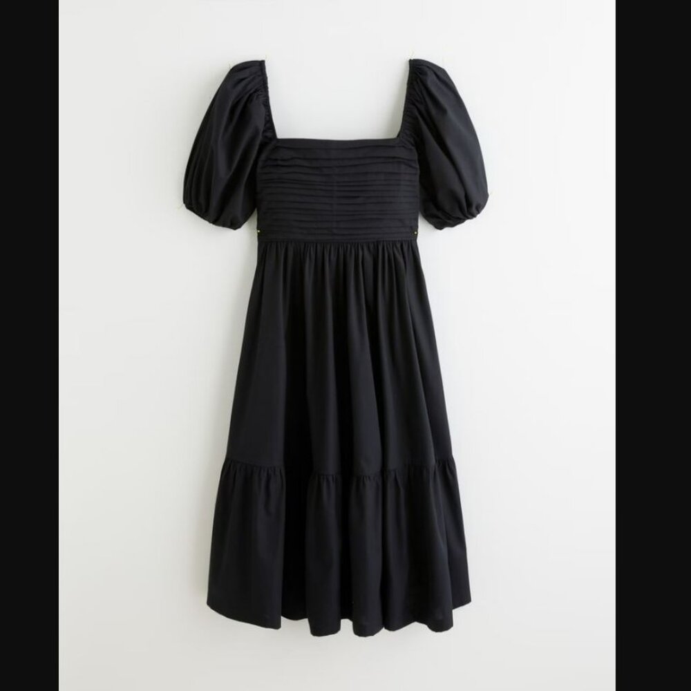 Abercrombie | The A&F Emerson Poplin Puff Sleeve Midi Dress | Large